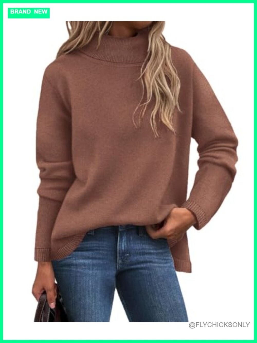 Plus Size Turtleneck Pullover Sweater Viscose Blend Warm Winter